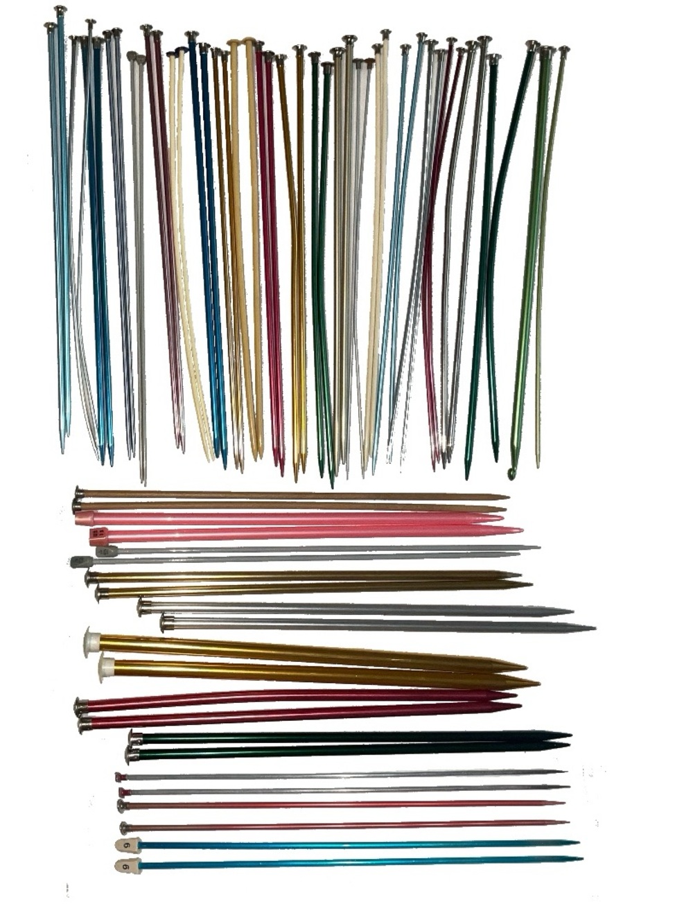 Long Knitting Needles - 32 Pairs - and 1 Lonely Crochet Hook